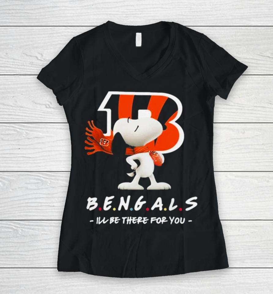 Nfl Cincinnati Bengals Snoopy I’ll Be There For You 2023 Women V-Neck T-Shirt