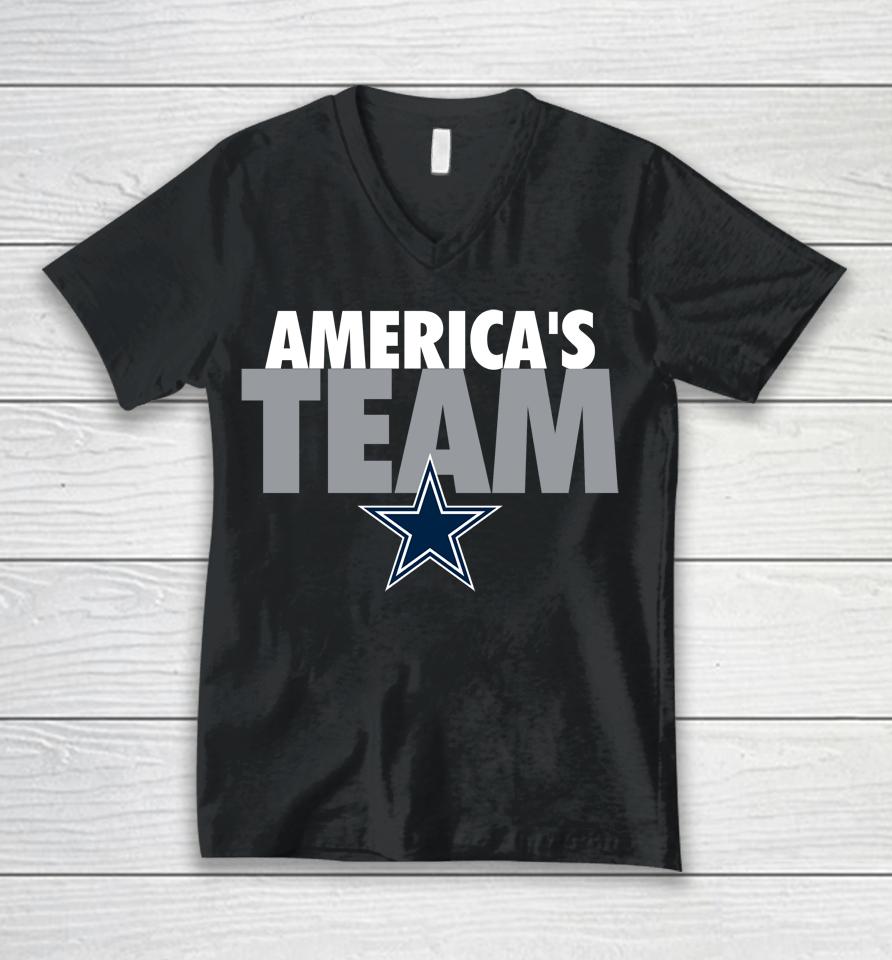 Nfl Dallas Cowboys America's Team Unisex V-Neck T-Shirt