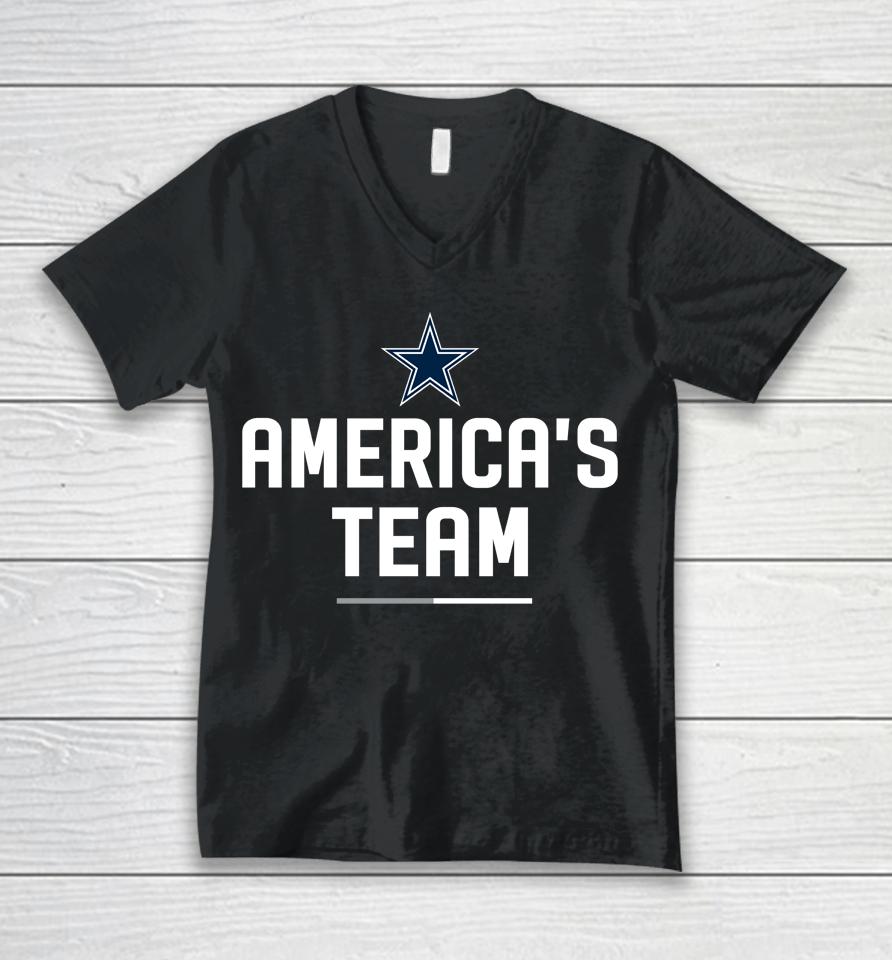 Nfl Dallas Cowboys America's Team Slogan Unisex V-Neck T-Shirt
