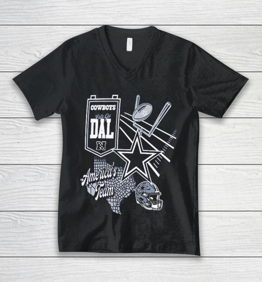 Nfl Dallas Cowboys Split Zone Unisex V-Neck T-Shirt