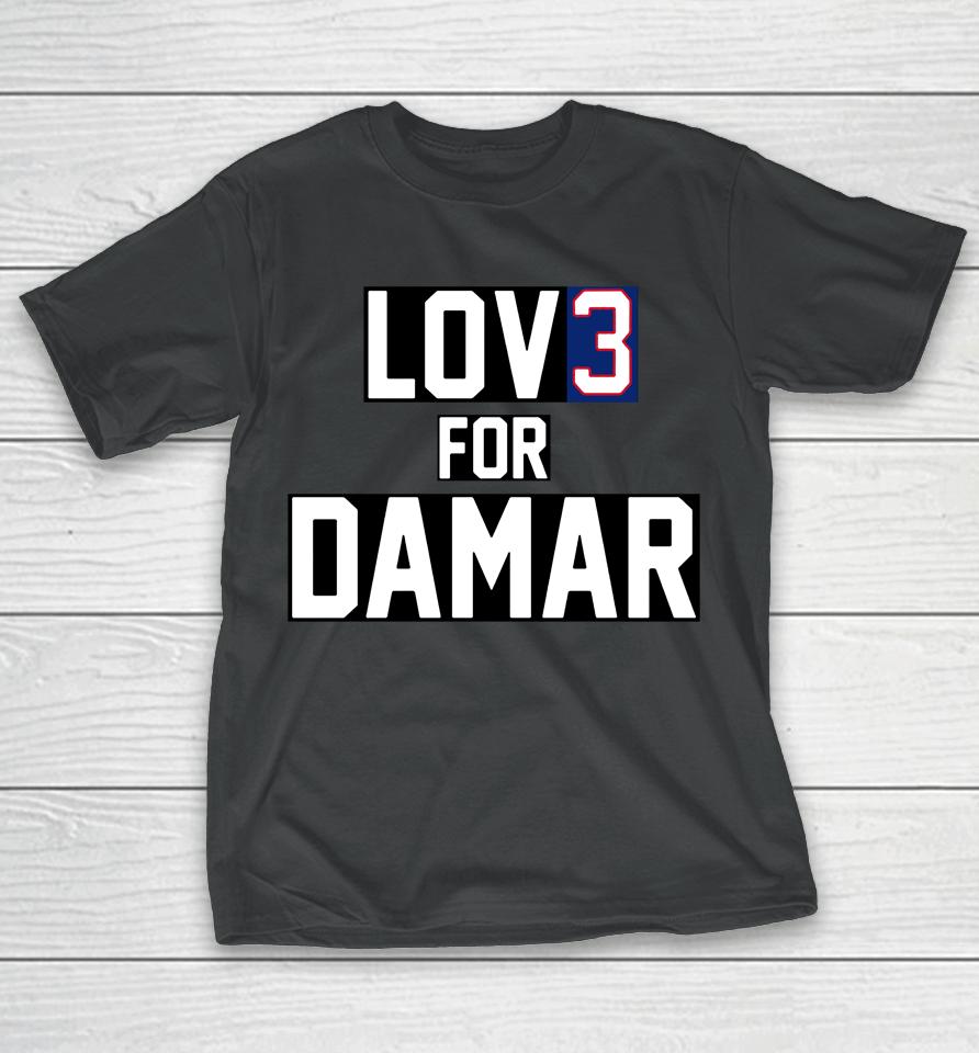 Nfl Damar Hamlin Love For 3 Buffalo Bills Football Logo T-Shirt