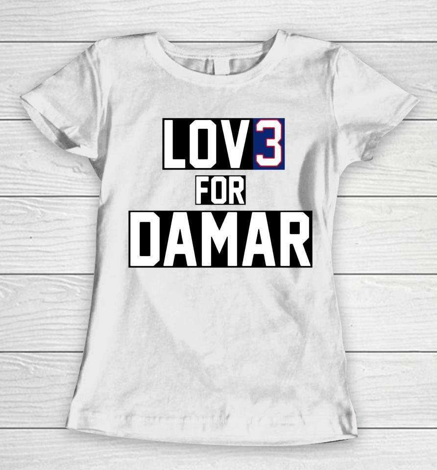 Nfl Damar Hamlin Love For 3 Buffalo Bills Football Women T-Shirt