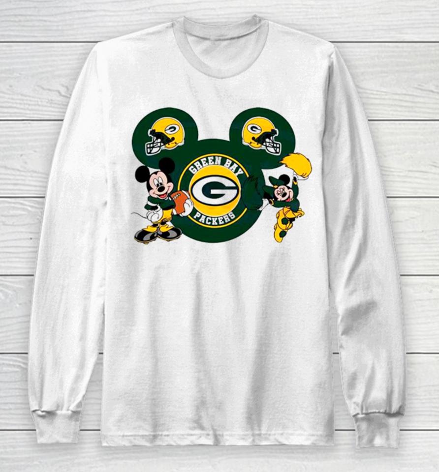 Nfl Green Bay Packers Disney Mickey Minnie Long Sleeve T-Shirt