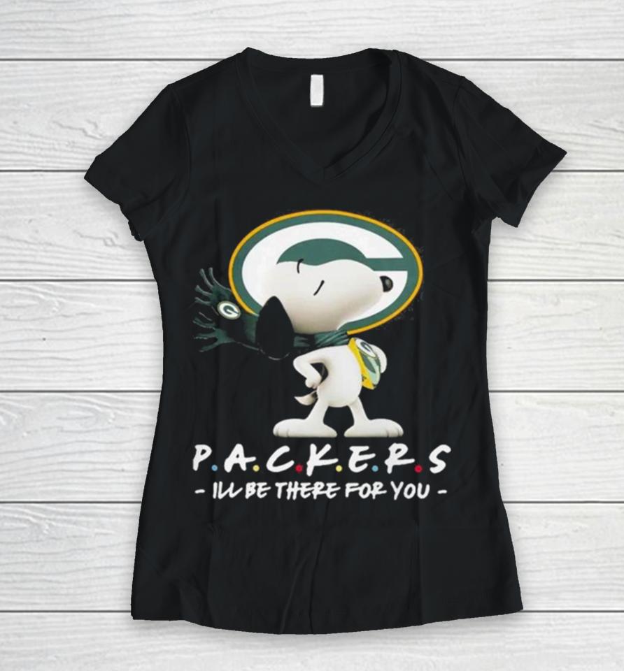 Nfl Green Bay Packers Snoopy I’ll Be There For You 2023 Women V-Neck T-Shirt