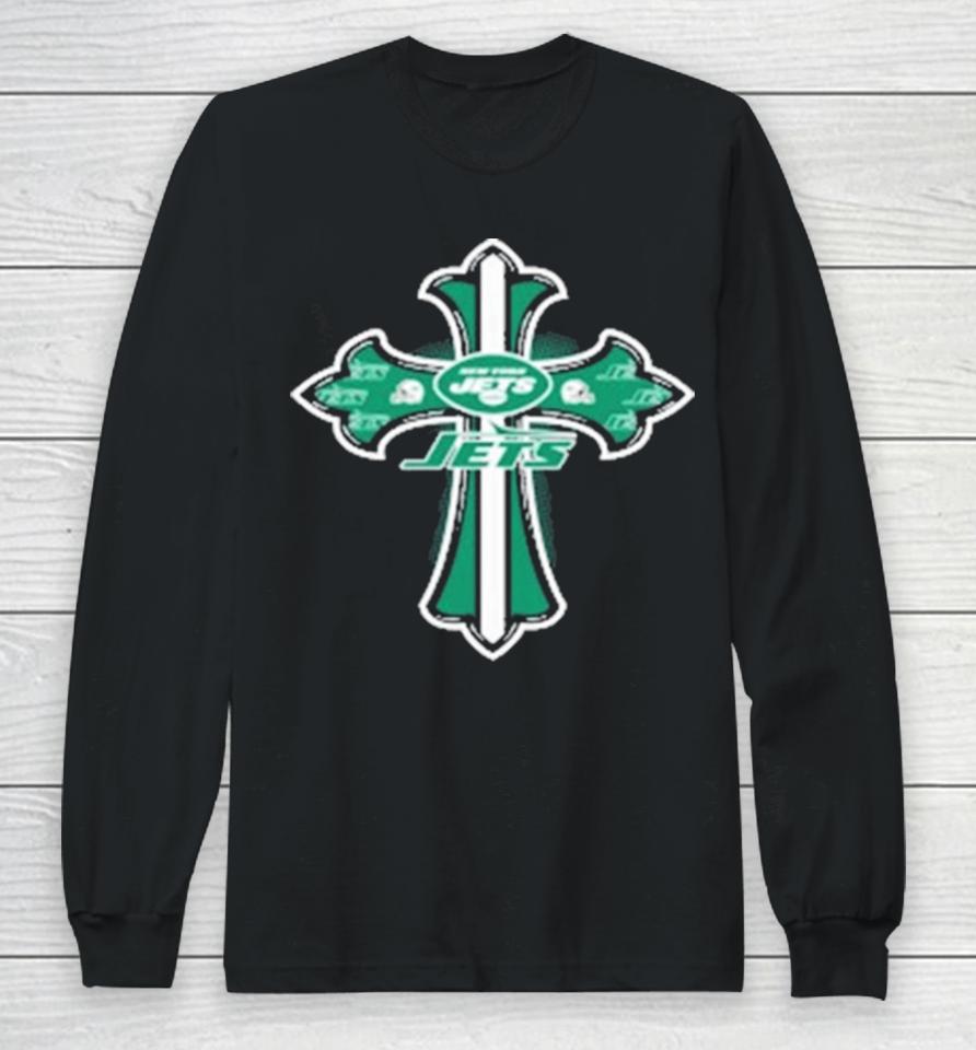 Nfl Green Crusader Cross New York Jets 2024 Long Sleeve T-Shirt