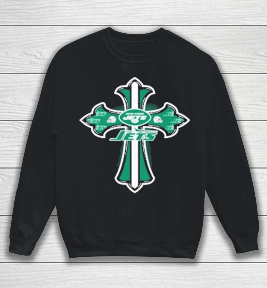 Nfl Green Crusader Cross New York Jets 2024 Sweatshirt