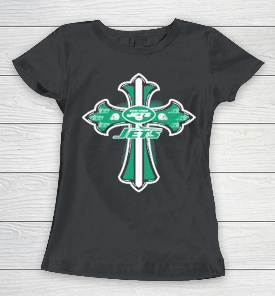 Nfl Green Crusader Cross New York Jets 2024 Women T-Shirt