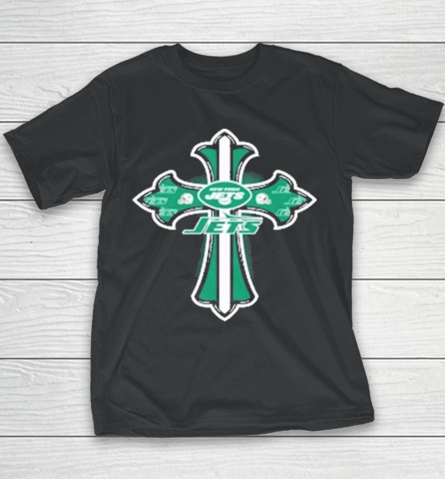 Nfl Green Crusader Cross New York Jets 2024 Youth T-Shirt