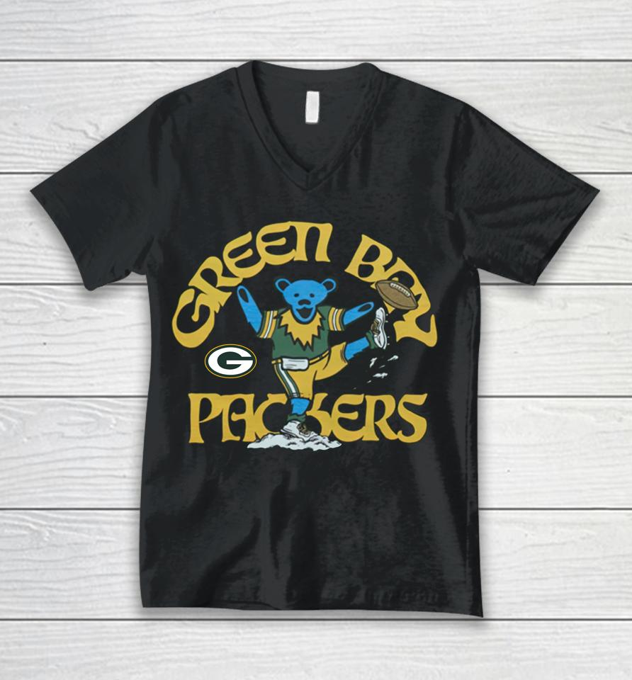 Nfl Green Packers X Grateful Dead Homage Unisex V-Neck T-Shirt