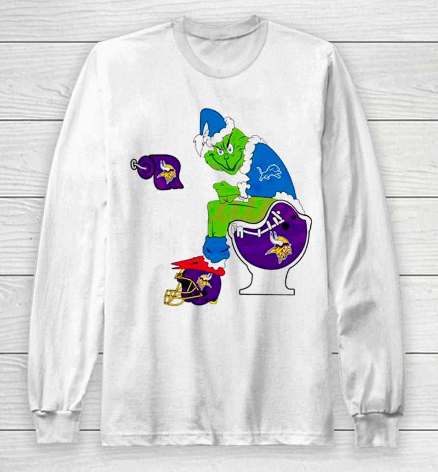 Nfl Grinch Detroit Lions Vs Minnesota Vikings Long Sleeve T-Shirt