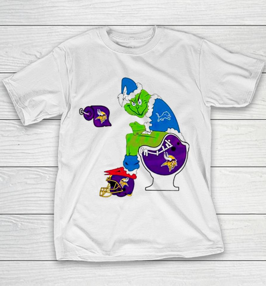 Nfl Grinch Detroit Lions Vs Minnesota Vikings Youth T-Shirt