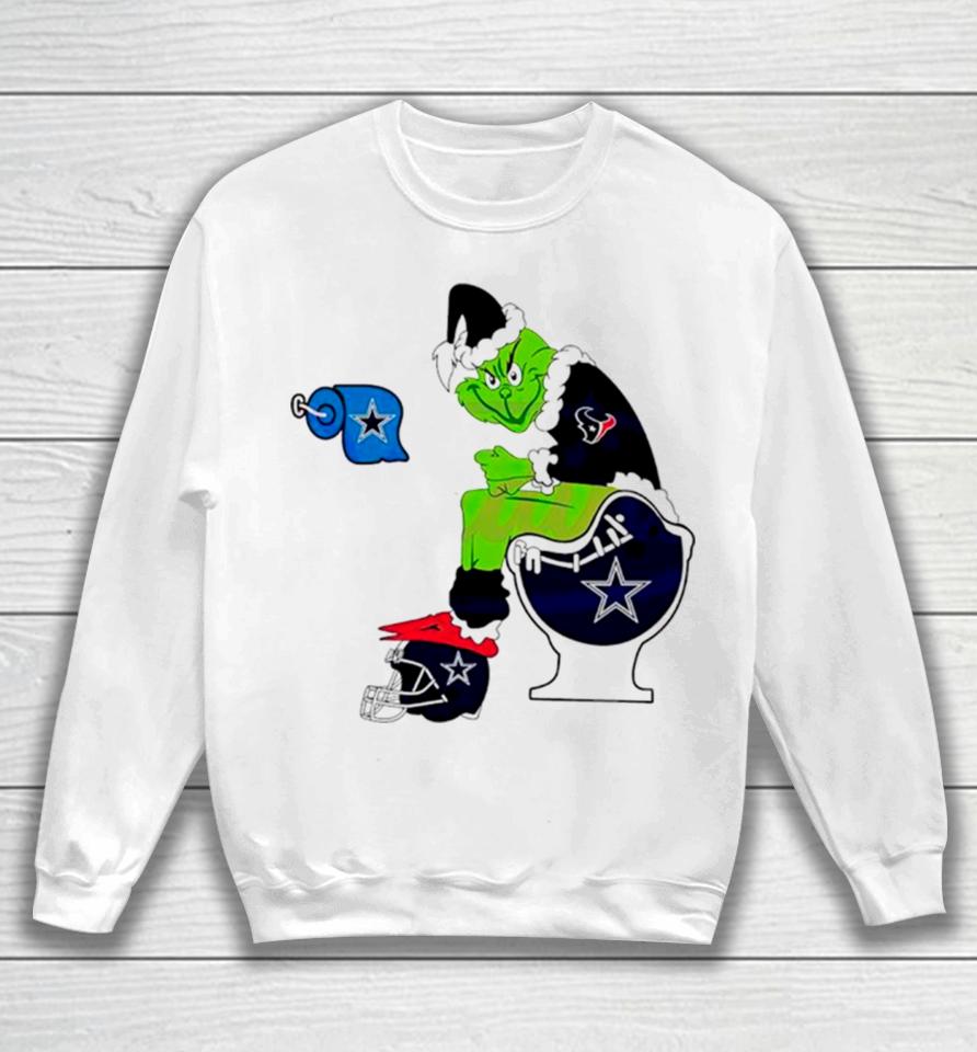 Nfl Grinch Houston Texans And Dallas Cowboys Sweatshirt