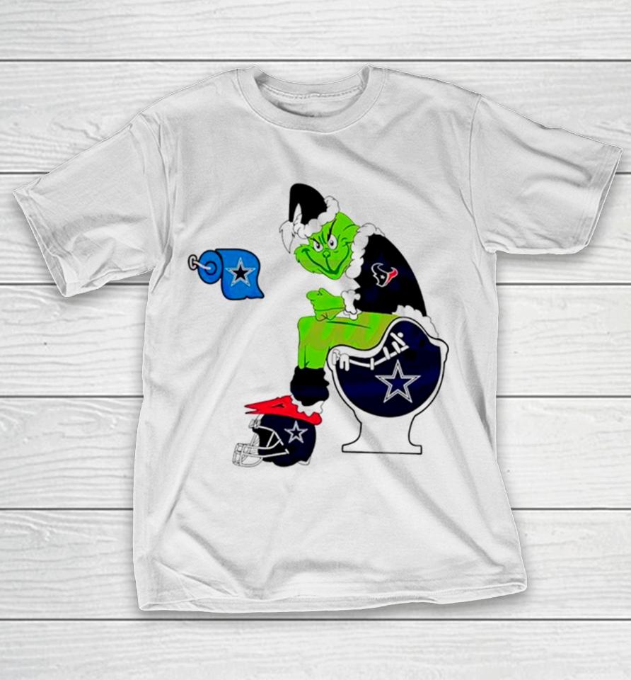 Nfl Grinch Houston Texans And Dallas Cowboys T-Shirt