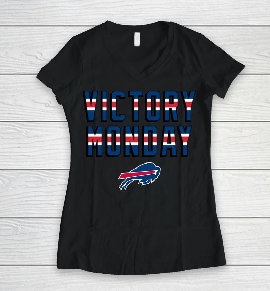 Nfl Homage 2022 Buffalo Bills Victory Monday Women V-Neck T-Shirt