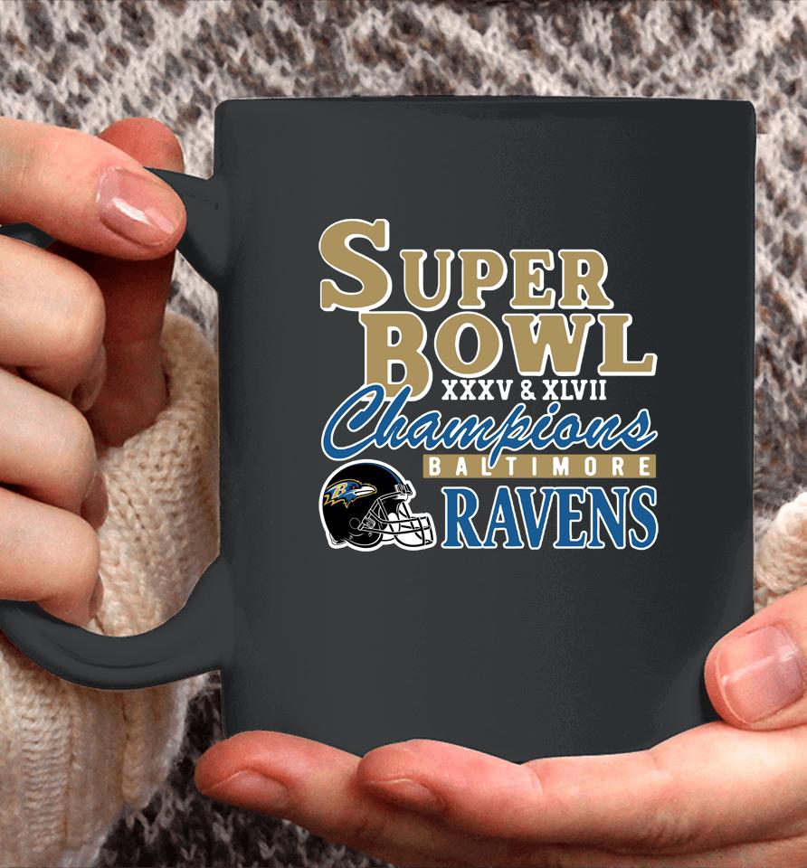 Nfl Homage Baltimore Ravens Super Bowl Champions Classics Tri-Blend Coffee Mug
