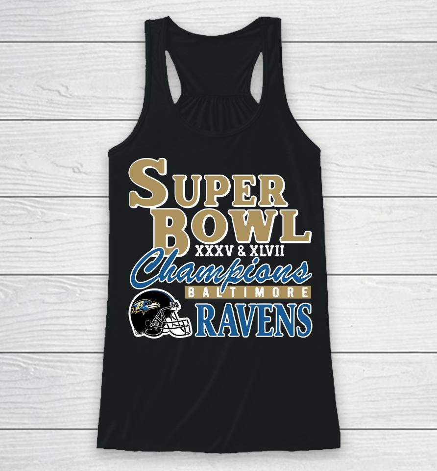 Nfl Homage Baltimore Ravens Super Bowl Champions Classics Tri-Blend Racerback Tank