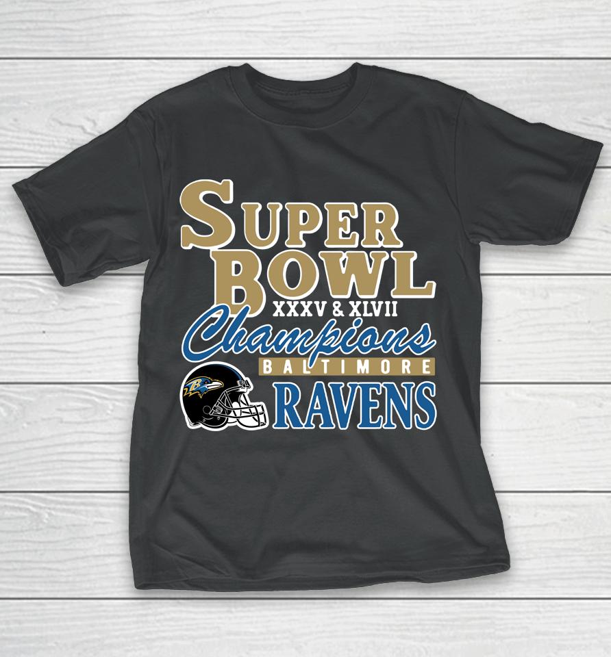 Nfl Homage Baltimore Ravens Super Bowl Champions Classics Tri-Blend T-Shirt