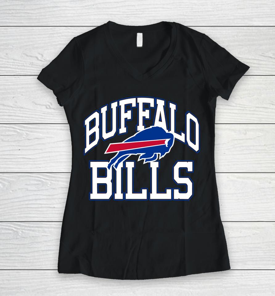 Nfl Homage Buffalo Bills Arc Women V-Neck T-Shirt