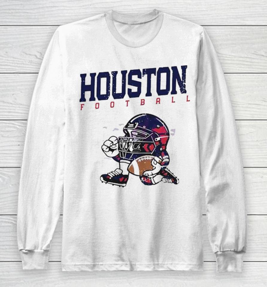 Nfl Houston Texans Football Helmet Run Vintage Long Sleeve T-Shirt