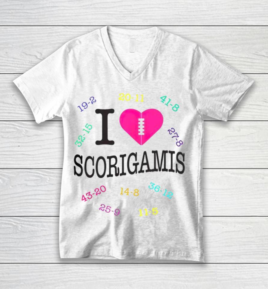 Nfl I Love Scorigamis Unisex V-Neck T-Shirt