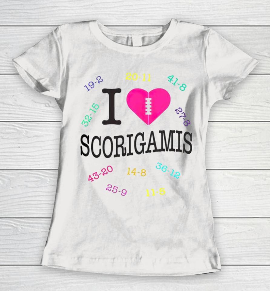 Nfl I Love Scorigamis Women T-Shirt