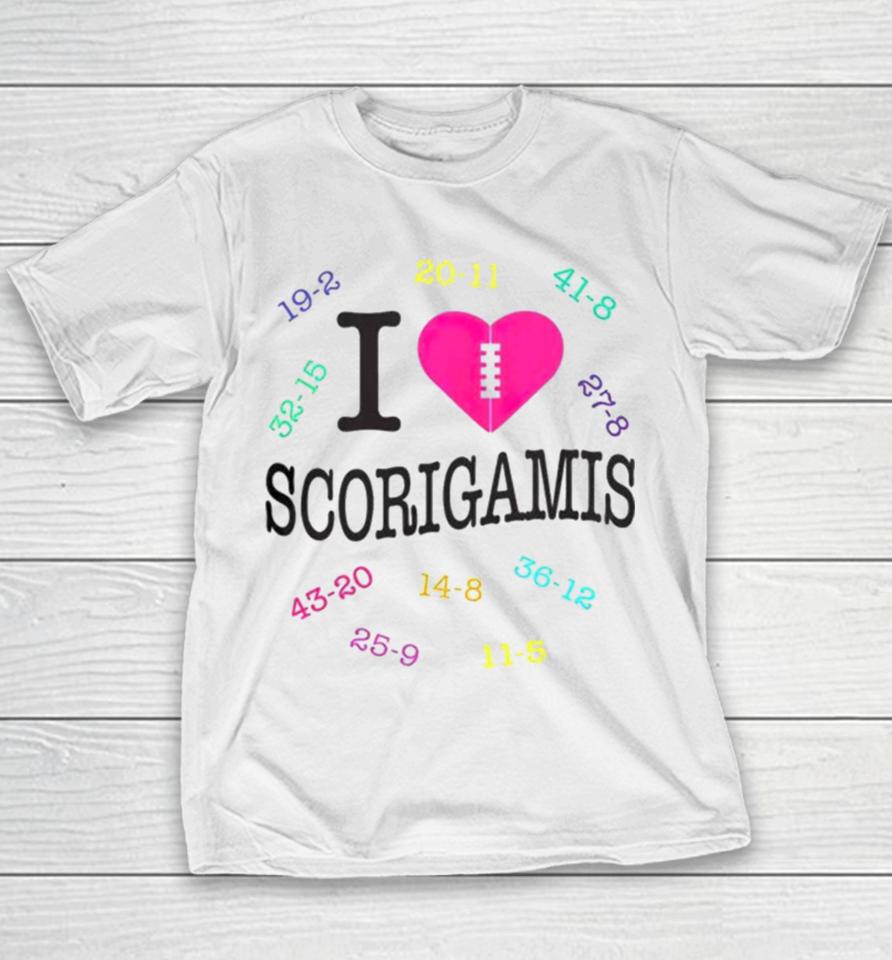 Nfl I Love Scorigamis Youth T-Shirt