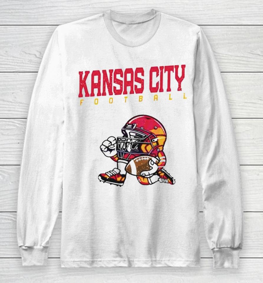 Nfl Kansas City Chiefs Football Helmet Run Vintage Long Sleeve T-Shirt