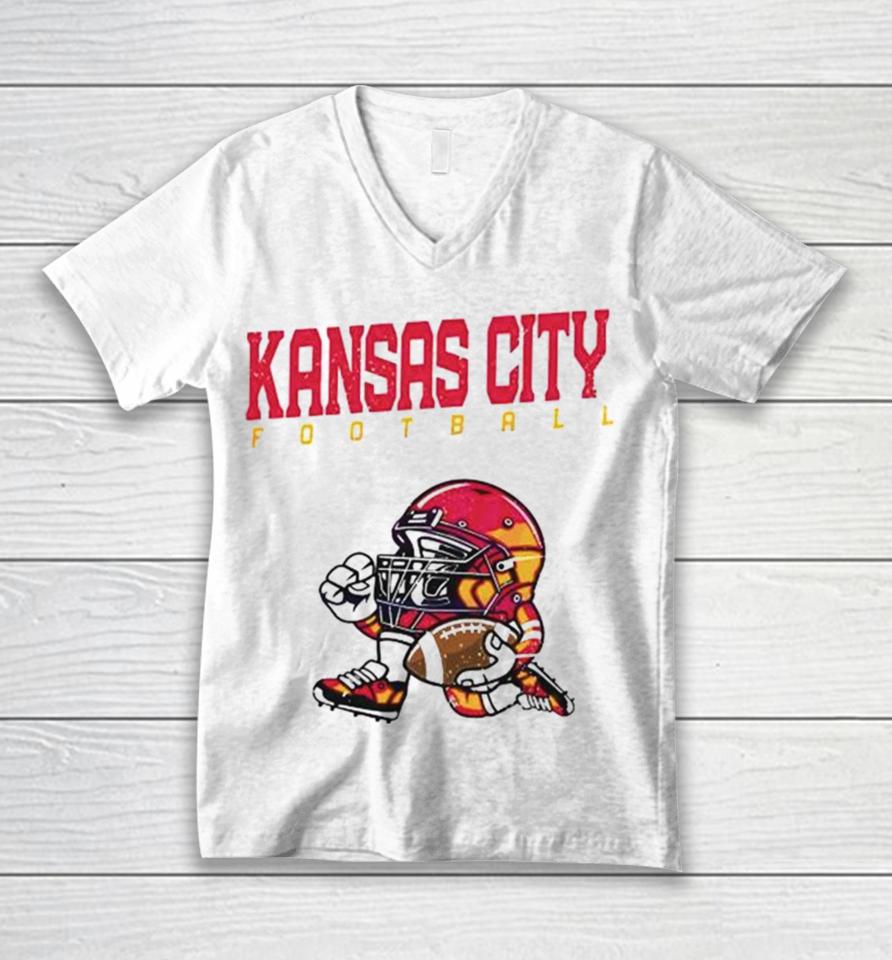 Nfl Kansas City Chiefs Football Helmet Run Vintage Unisex V-Neck T-Shirt