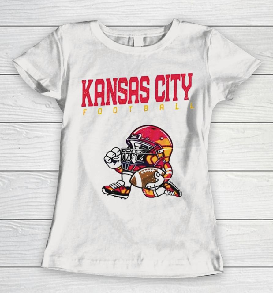 Nfl Kansas City Chiefs Football Helmet Run Vintage Women T-Shirt