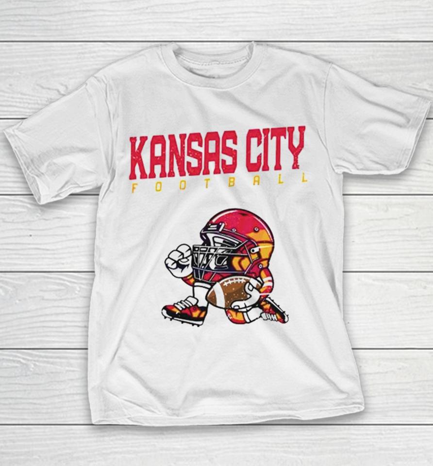 Nfl Kansas City Chiefs Football Helmet Run Vintage Youth T-Shirt