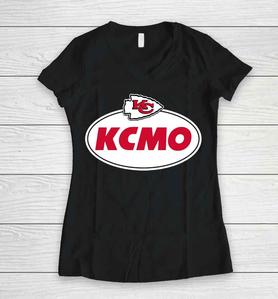 Nfl Kansas City Chiefs Kcmo Hometown Collection Women V-Neck T-Shirt