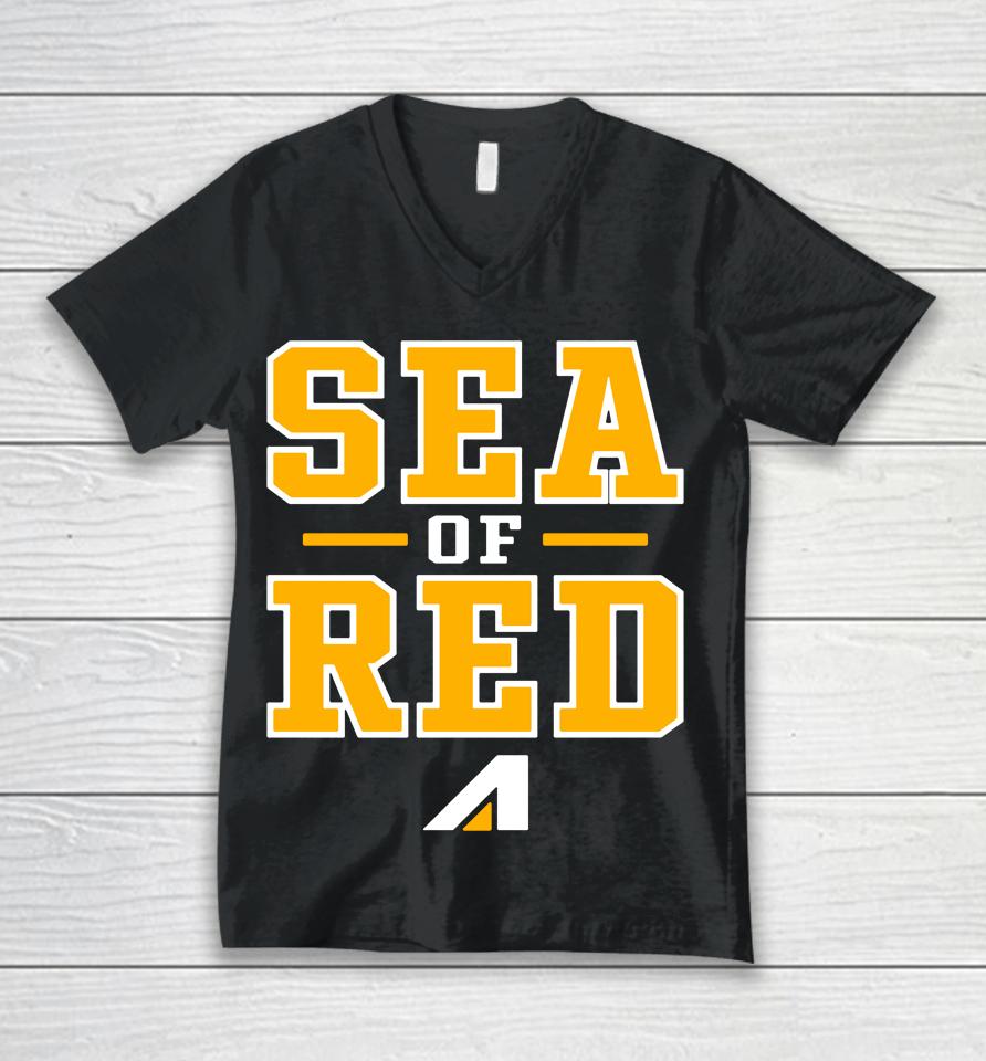 Nfl Kansas City Chiefs Sea Of Red Charlie Hustle Mens Unisex V-Neck T-Shirt