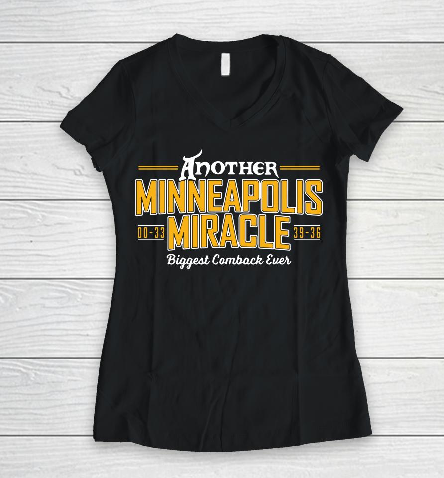 Nfl Minnesota Vikings Another Minneapolis Miracle Women V-Neck T-Shirt