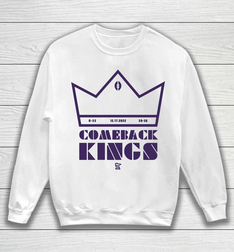 Nfl Minnesota Vikings Comeback Kings White Sweatshirt