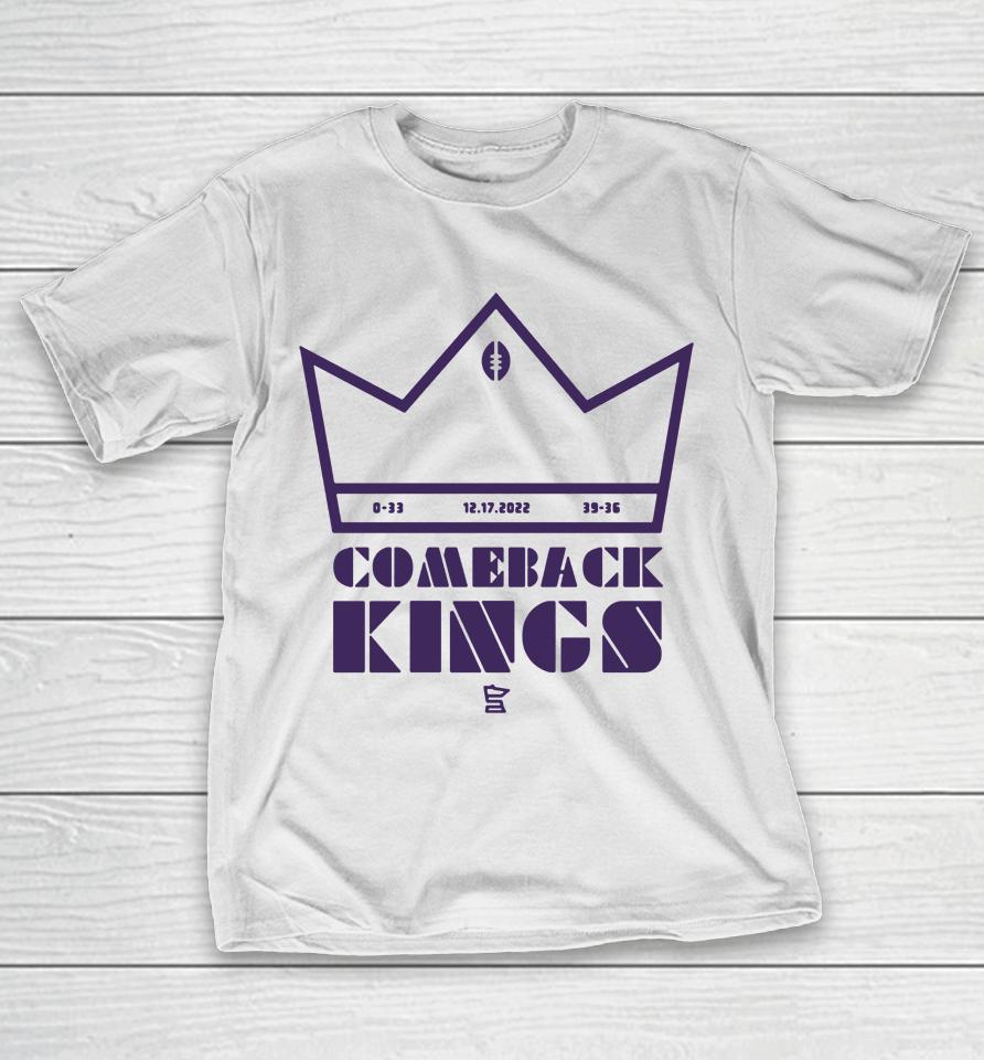 Nfl Minnesota Vikings Comeback Kings White T-Shirt