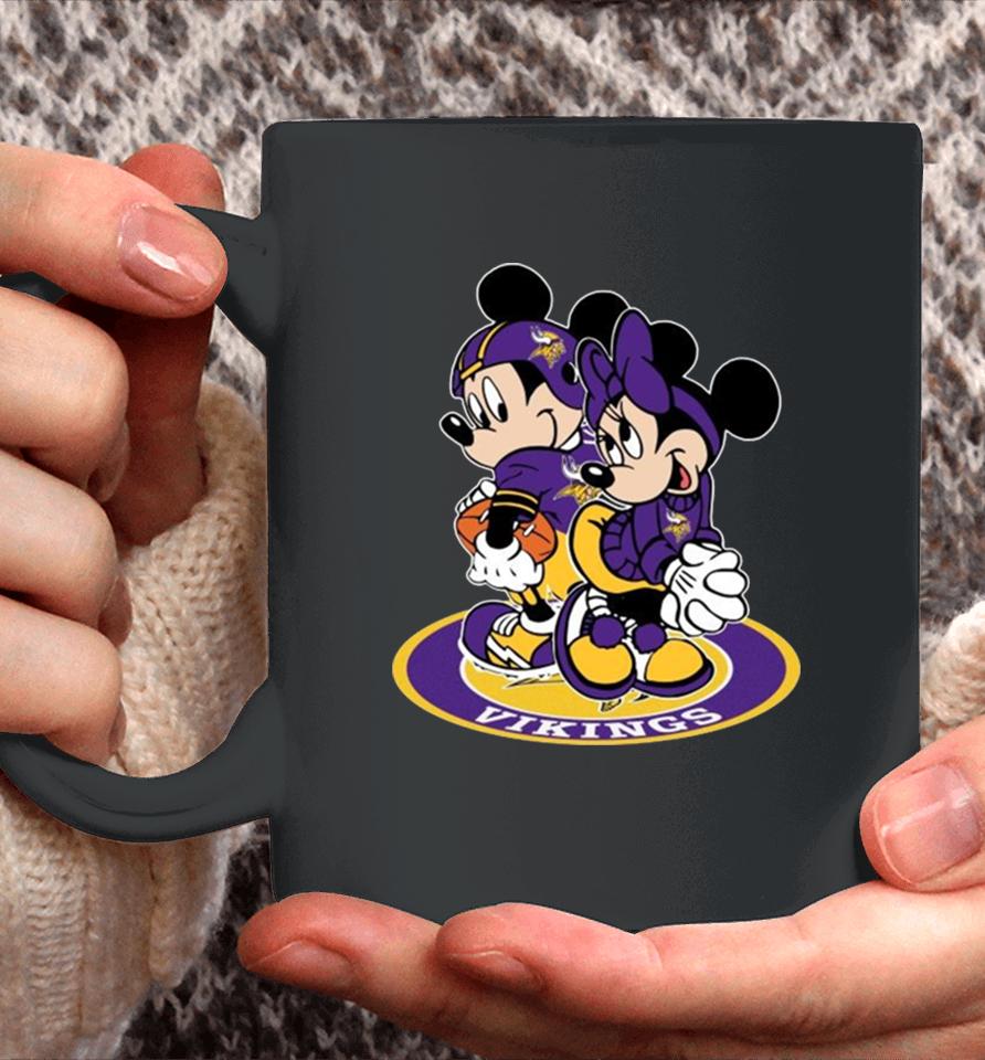 Nfl Minnesota Vikings Mickey Mouse And Minnie Mouse Coffee Mug