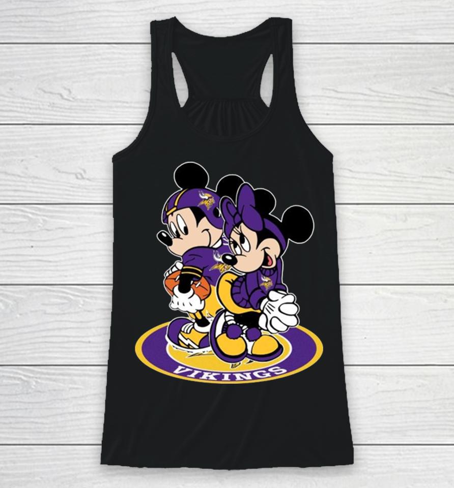 Nfl Minnesota Vikings Mickey Mouse And Minnie Mouse Racerback Tank
