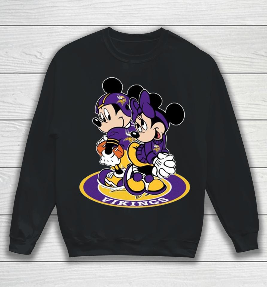 Nfl Minnesota Vikings Mickey Mouse And Minnie Mouse Sweatshirt