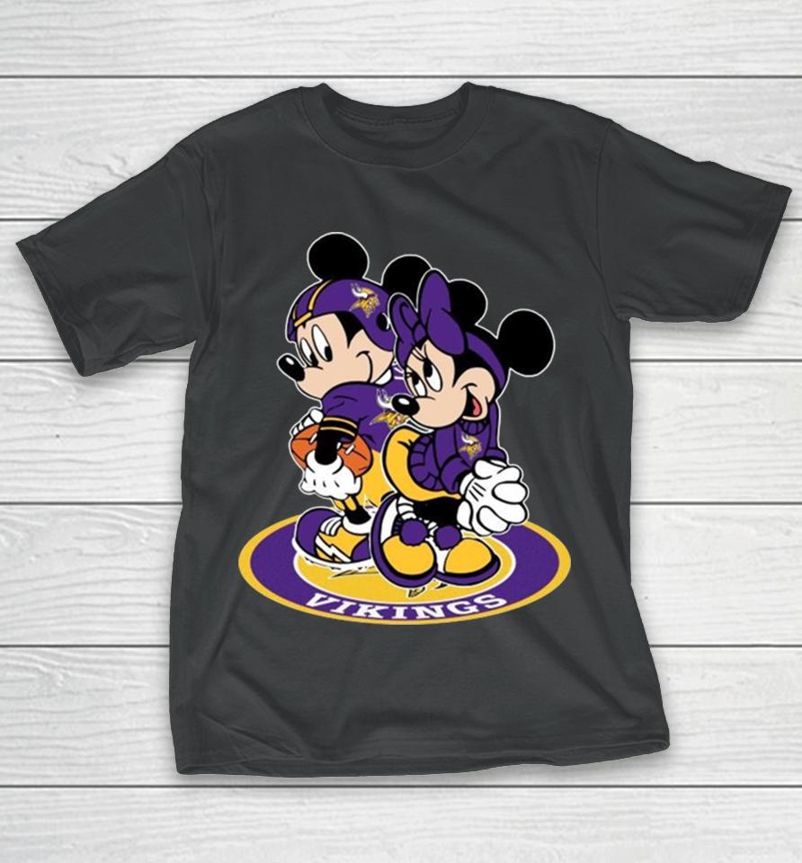 Nfl Minnesota Vikings Mickey Mouse And Minnie Mouse T-Shirt