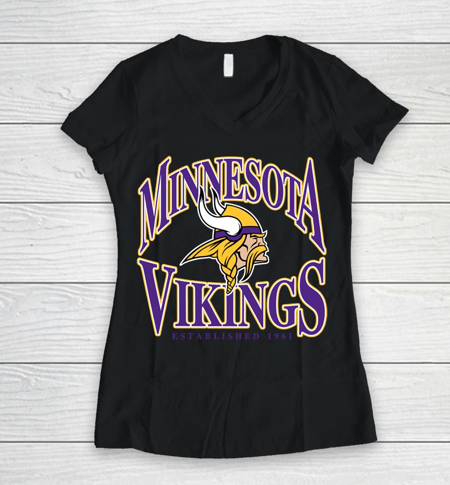 Nfl Minnesota Vikings Playability Women V-Neck T-Shirt