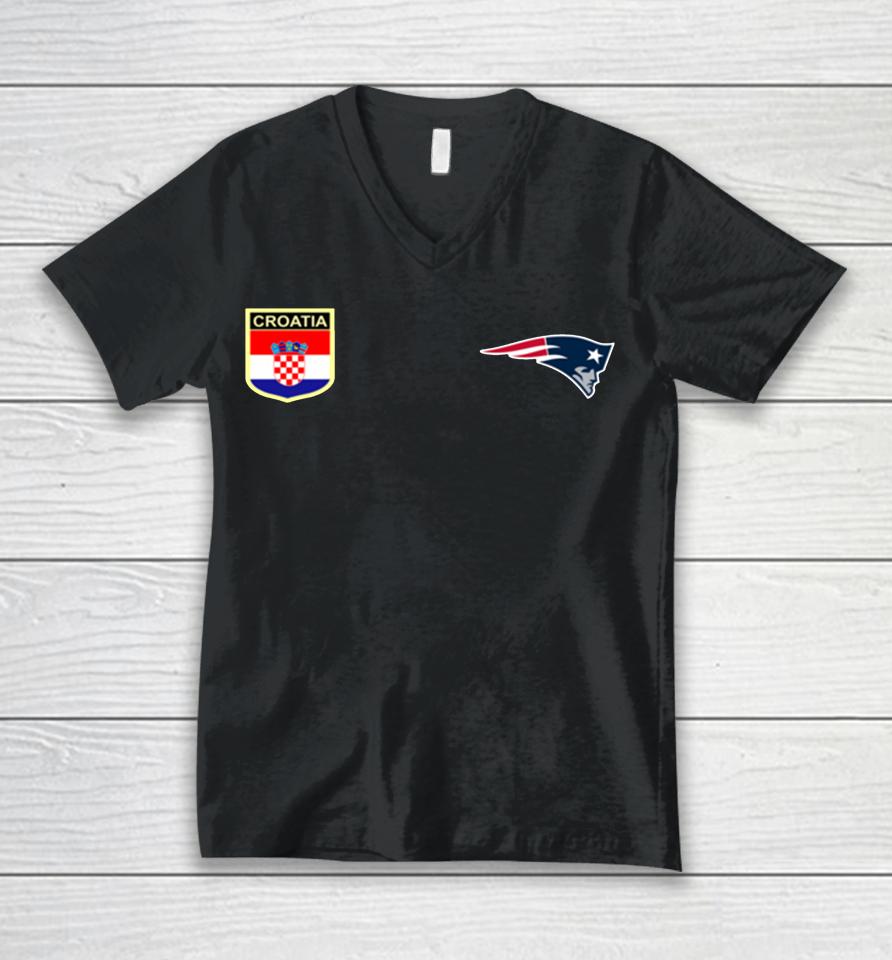 Nfl New England Patriots Bill Belichick Croatia Flag Unisex V-Neck T-Shirt