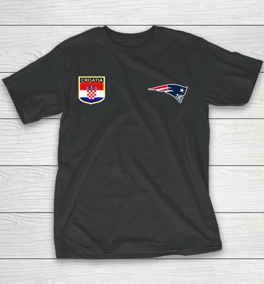 Nfl New England Patriots Bill Belichick Croatia Flag Youth T-Shirt