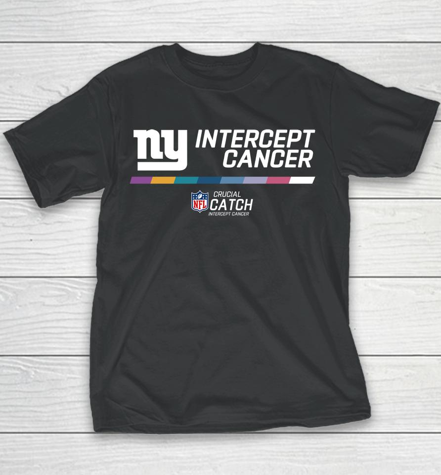 Nfl New York Giants 2022 Crucial Catch Intercept Cancer Youth T-Shirt