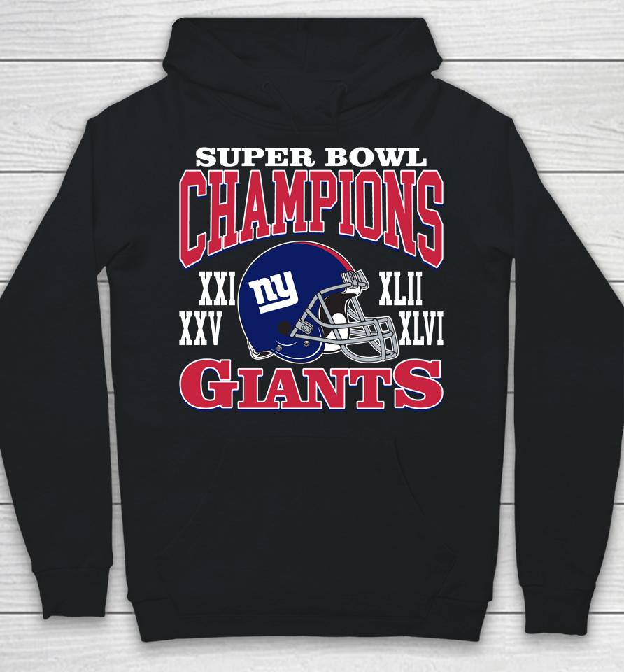 Nfl New York Giants Homage Red Super Bowl Champions Giants Hoodie
