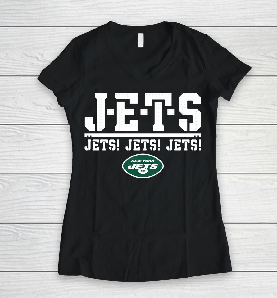 Nfl New York Jets Jets Iconic Hometown Graphic Women V-Neck T-Shirt