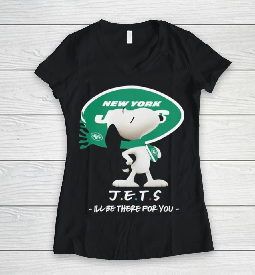 Nfl New York Jets Snoopy I’ll Be There For You 2023 Women V-Neck T-Shirt