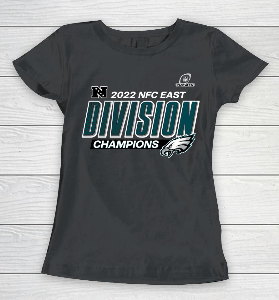 Nfl Philadelphia Eagles Fanatics Branded 2022 Nfc East Division Champions Divide Conquer Women T-Shirt