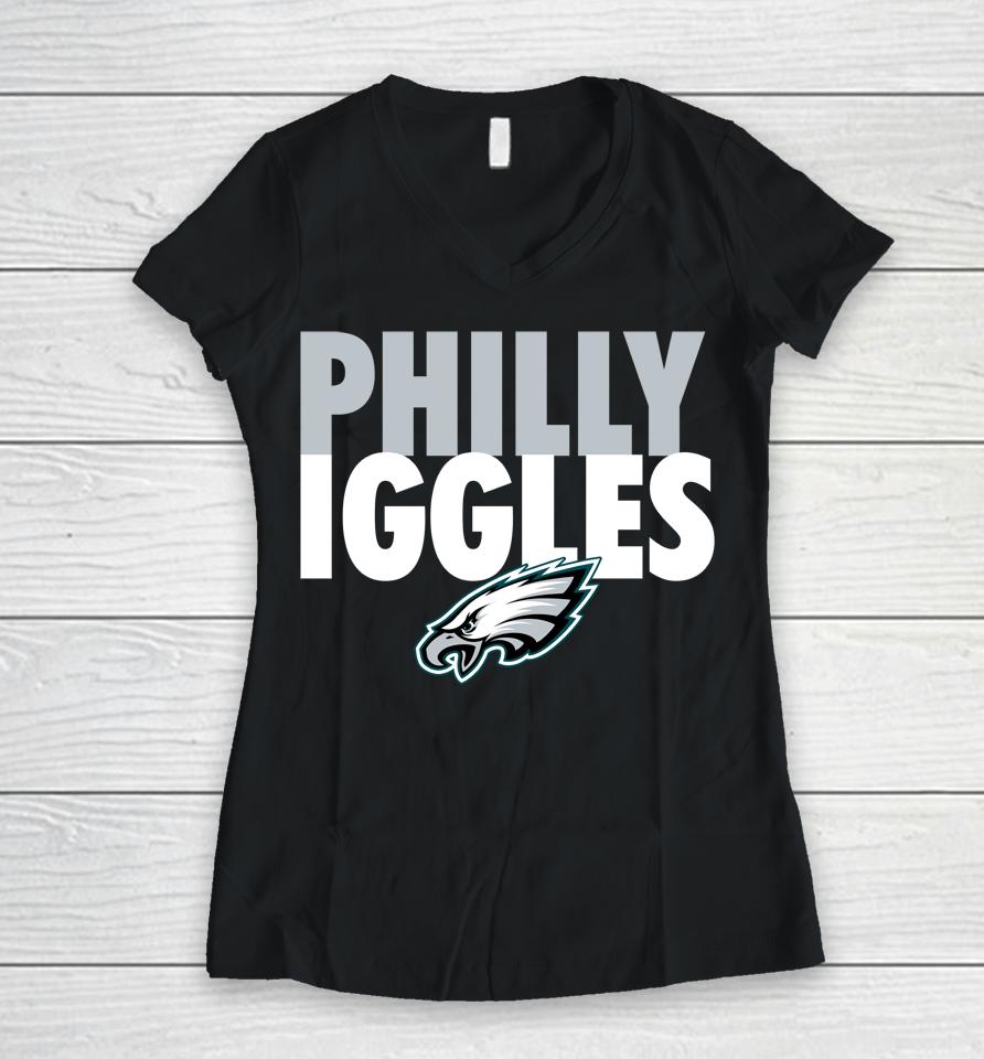 Nfl Philadelphia Eagles Philly Iggles Women V-Neck T-Shirt