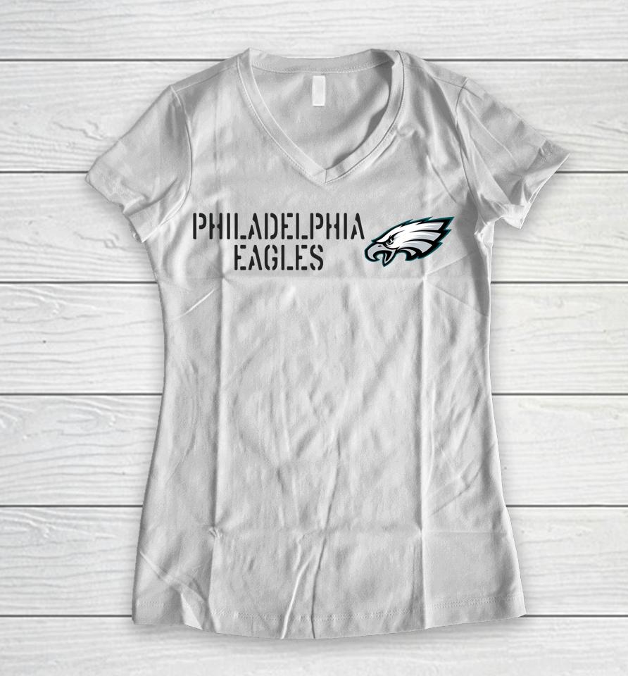 Nfl Philadelphia Eagles Salute To Service 2022 Women V-Neck T-Shirt
