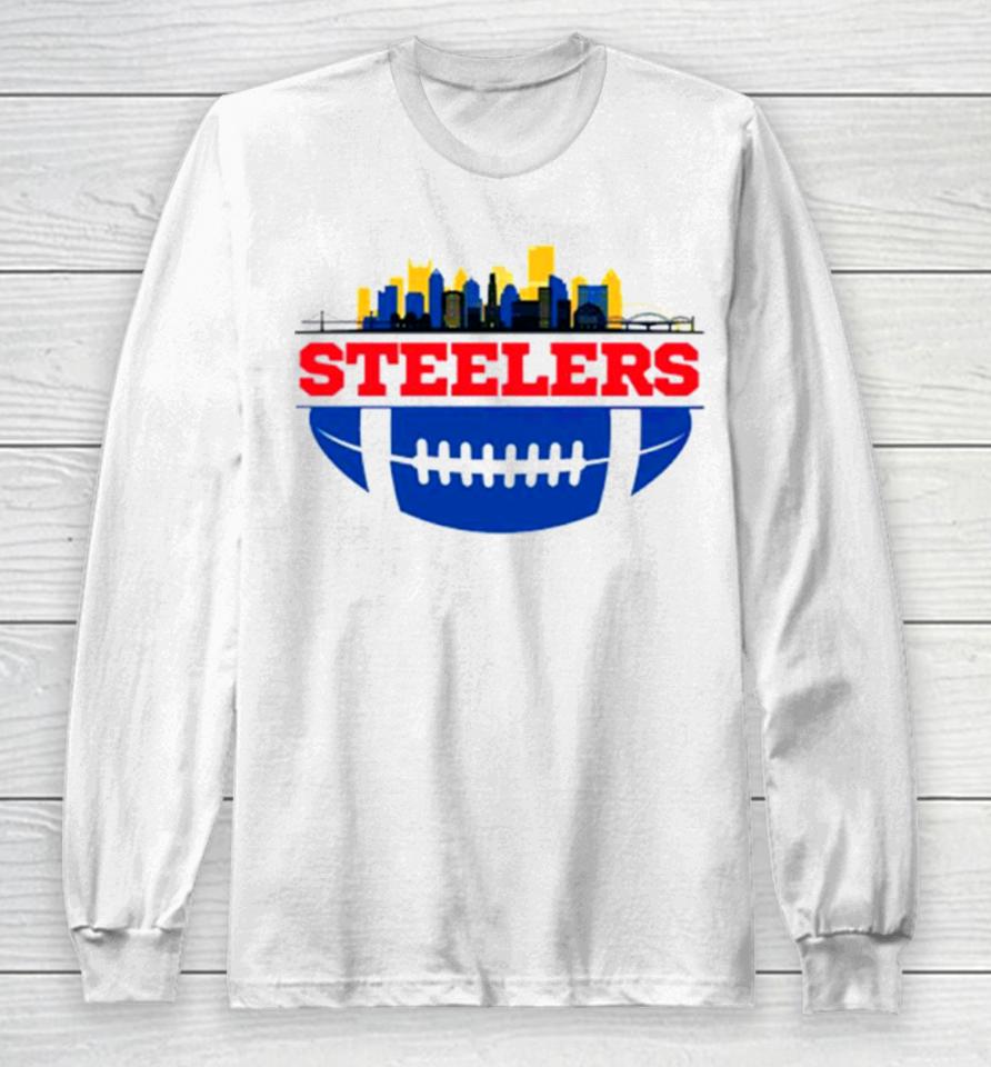 Nfl Pittsburgh Steelers Football Skyline Long Sleeve T-Shirt